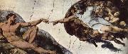 unknow artist Adams creation of Michelangelo painting